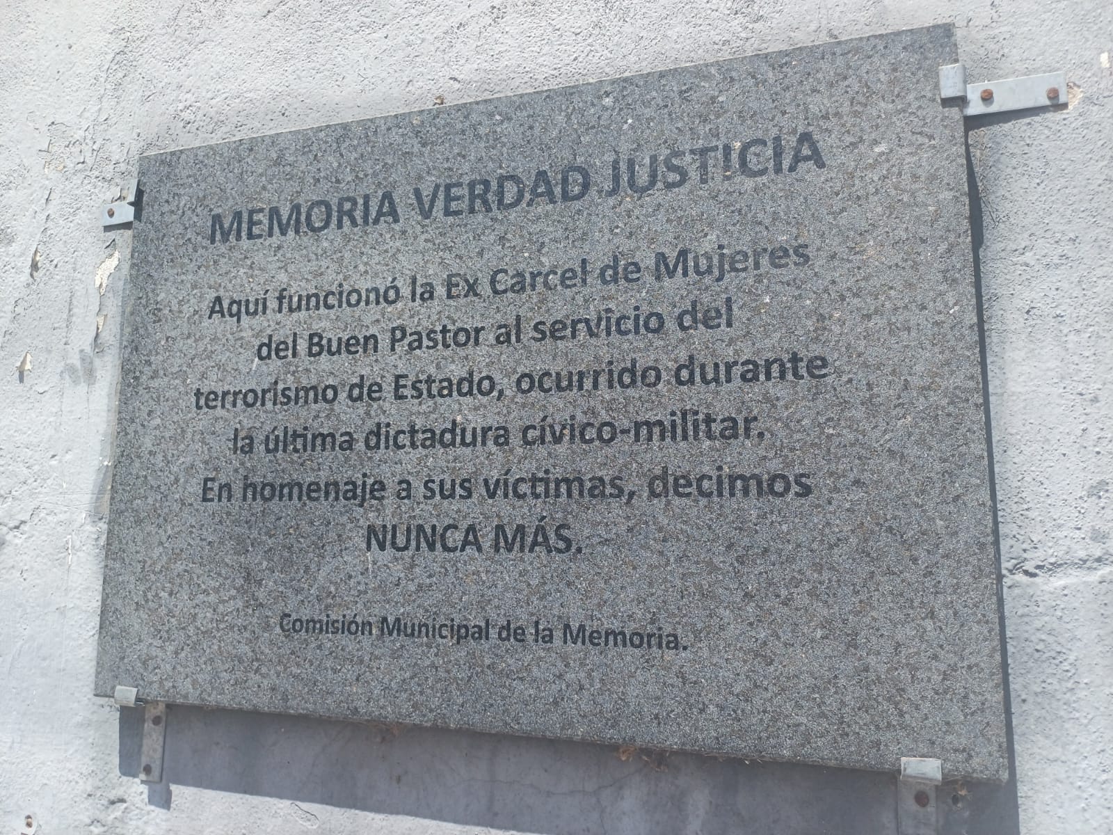 Placa conmemorativa Municipalidad de Río Cuarto